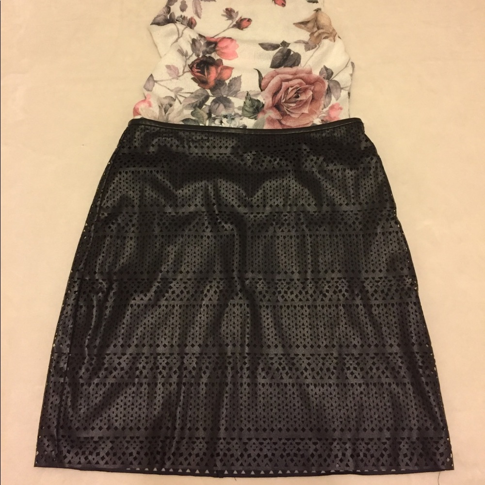 Black fo-leather skirt